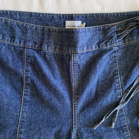 CK Calvin Klein Super Wide Leg Vintage Jeans side zip leg seams brass ring detai - Picture 3 of 13